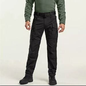 CQR Men's Tactical Pants Water Repellent Ripstop Cargo Pants Black - 42x30